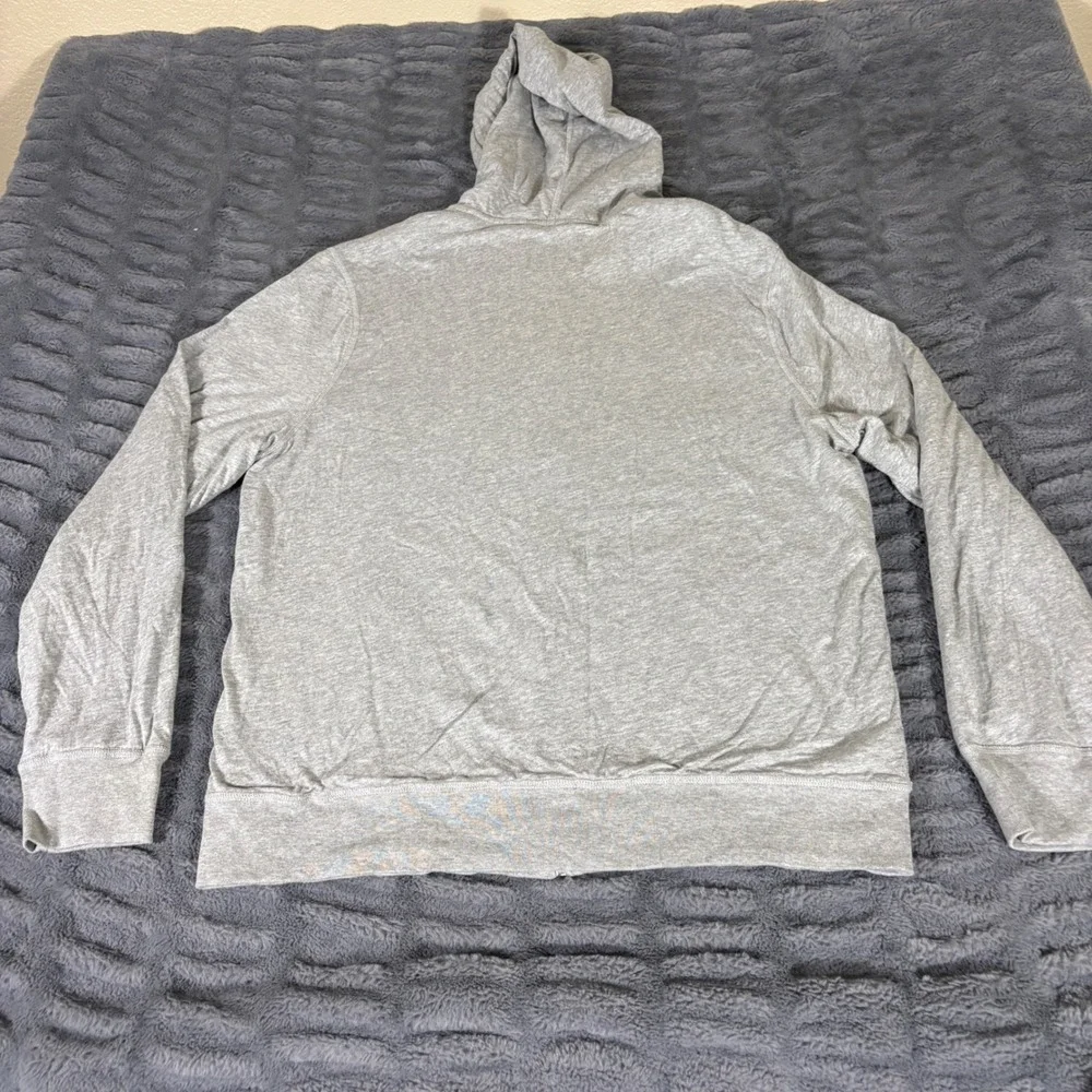 J.Crew Jeans Mens XL Heather Grey Waffle Lined Full Zip Hoodie Cotton Sweater